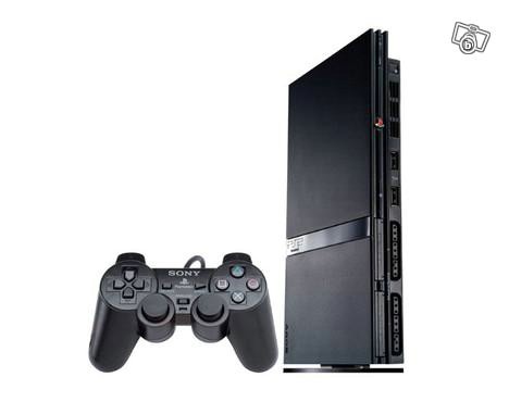 Playstation 2 slim med två kontoller + 9 spel